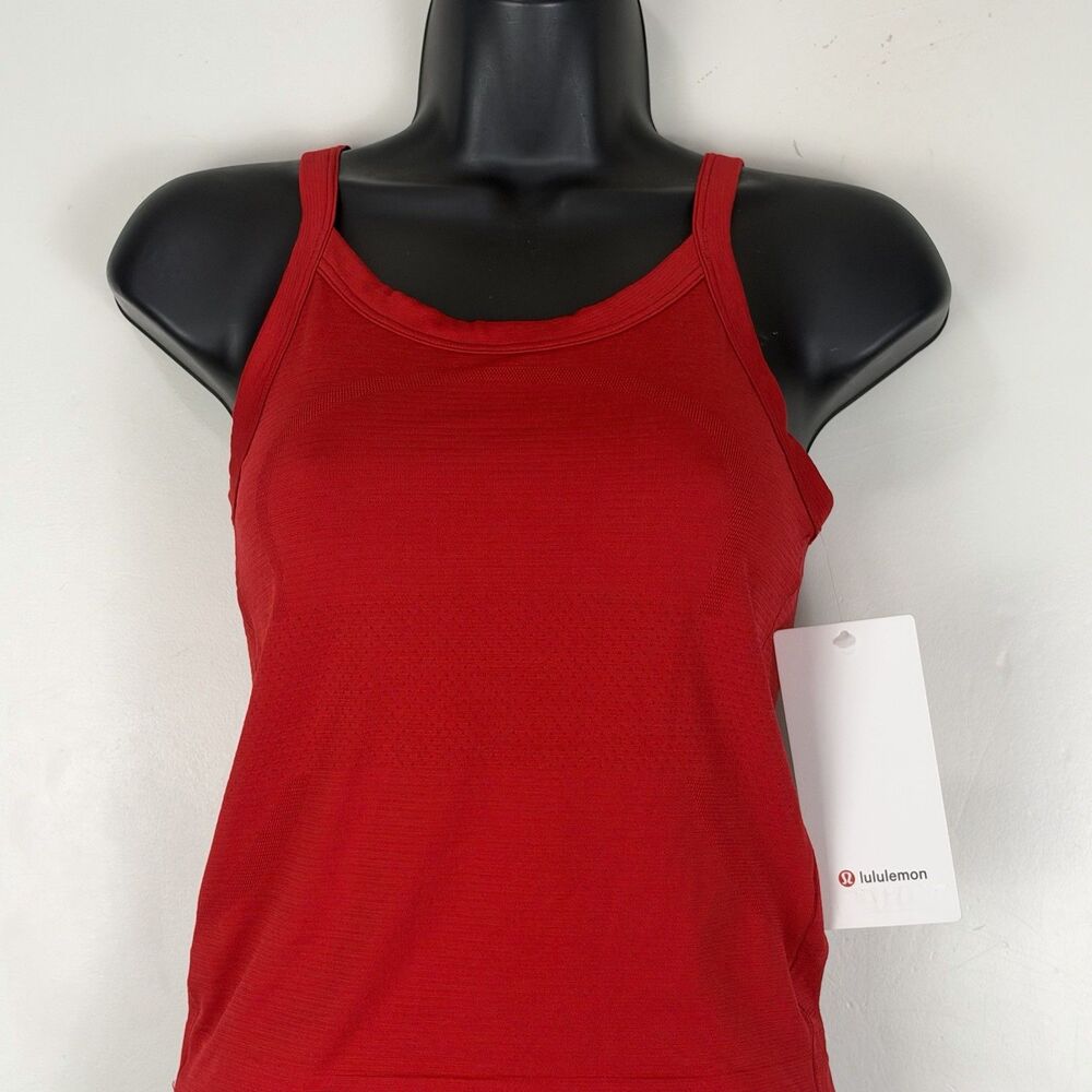 NWT LULULEMON Swiftly Cami Tank Top Oxford Red  Running Athleisure Sports Sz 4